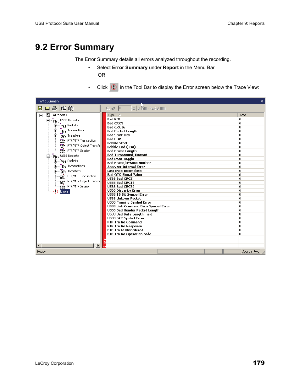 2 error summary | Teledyne LeCroy USBTracer_Trainer - Users Manual User Manual | Page 193 / 388