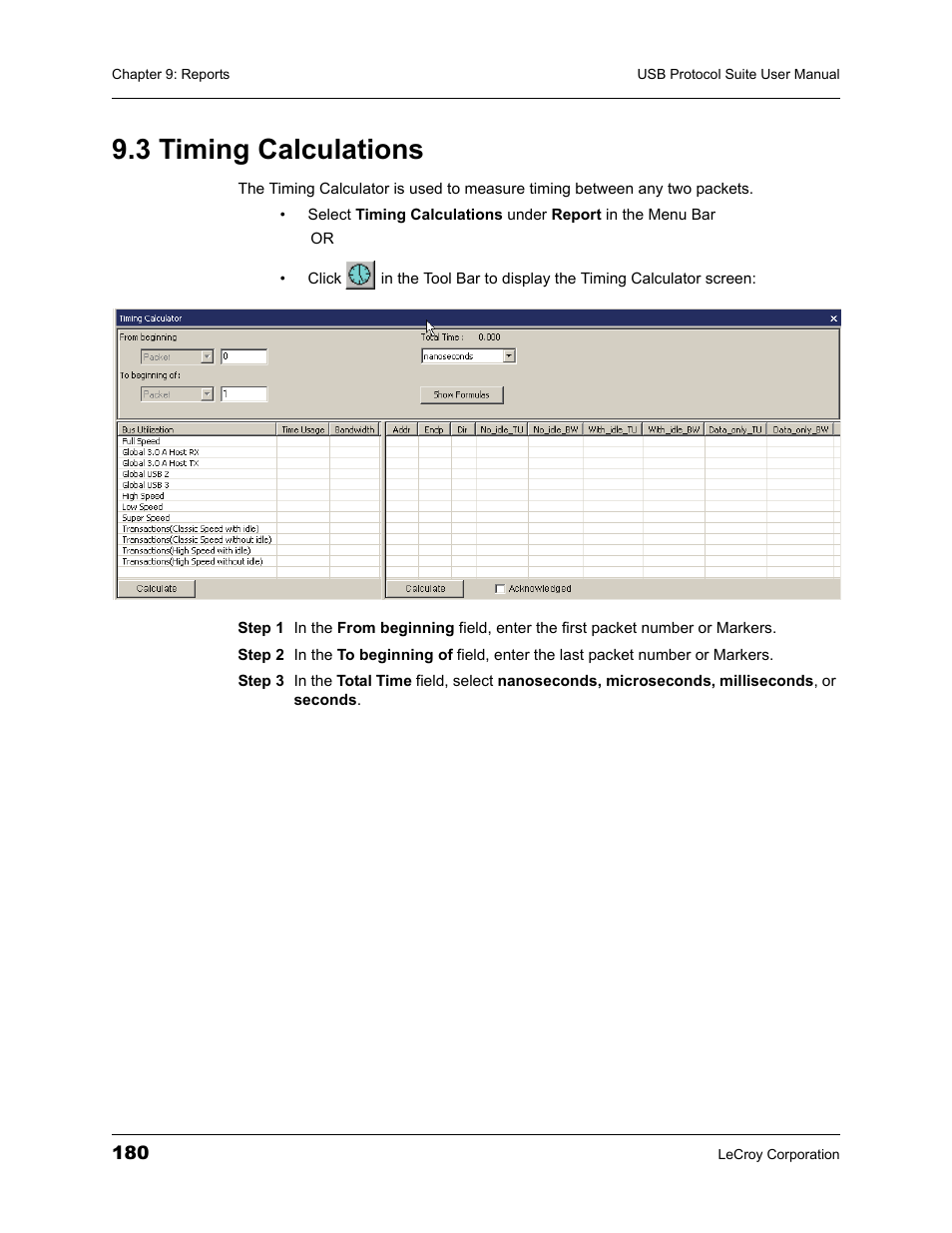 3 timing calculations | Teledyne LeCroy USBTracer_Trainer - Users Manual User Manual | Page 194 / 388