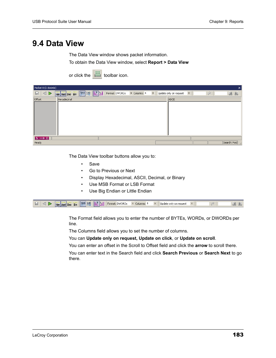 4 data view | Teledyne LeCroy USBTracer_Trainer - Users Manual User Manual | Page 197 / 388