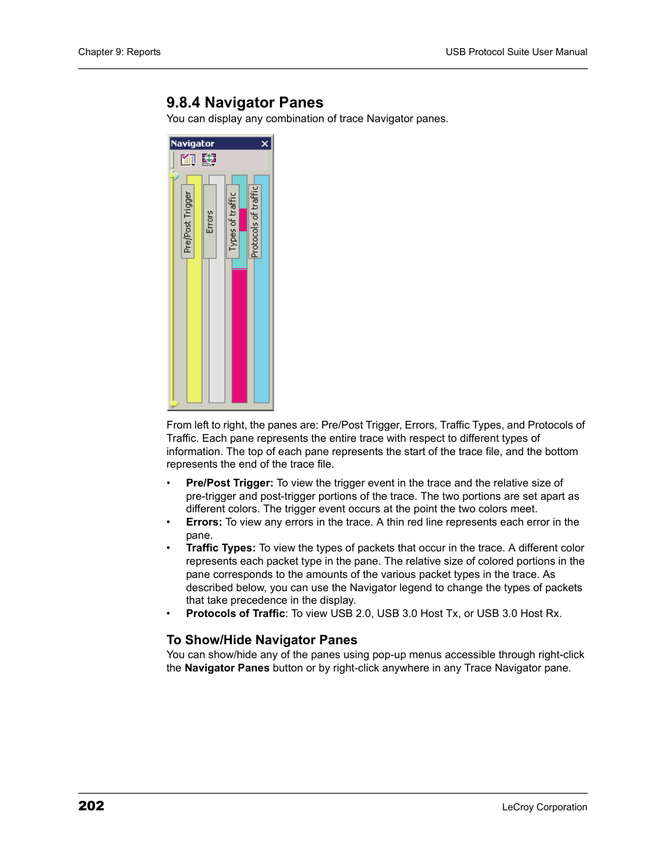 4 navigator panes | Teledyne LeCroy USBTracer_Trainer - Users Manual User Manual | Page 216 / 388