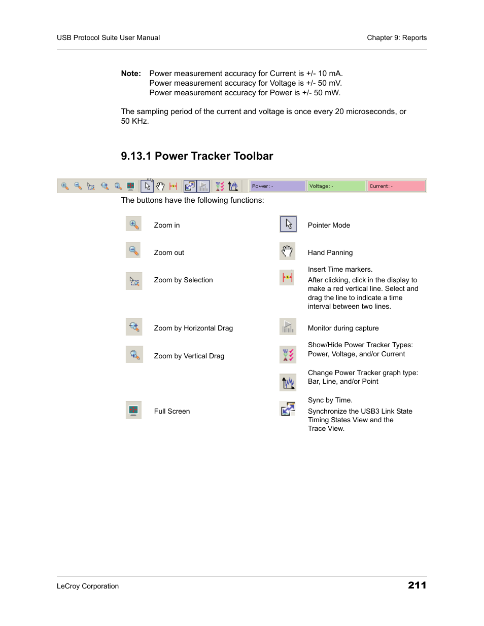 1 power tracker toolbar | Teledyne LeCroy USBTracer_Trainer - Users Manual User Manual | Page 225 / 388