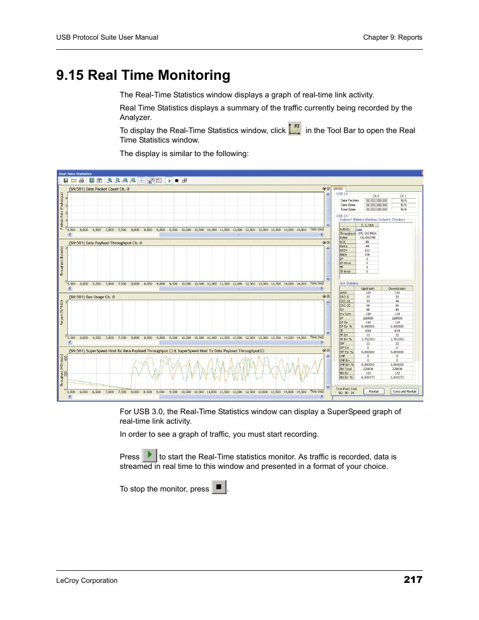 15 real time monitoring | Teledyne LeCroy USBTracer_Trainer - Users Manual User Manual | Page 231 / 388