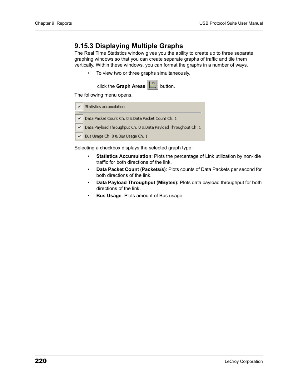 3 displaying multiple graphs | Teledyne LeCroy USBTracer_Trainer - Users Manual User Manual | Page 234 / 388