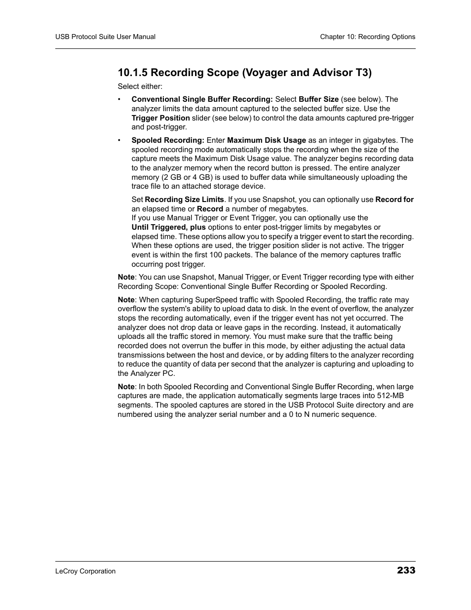 5 recording scope (voyager and advisor t3) | Teledyne LeCroy USBTracer_Trainer - Users Manual User Manual | Page 247 / 388
