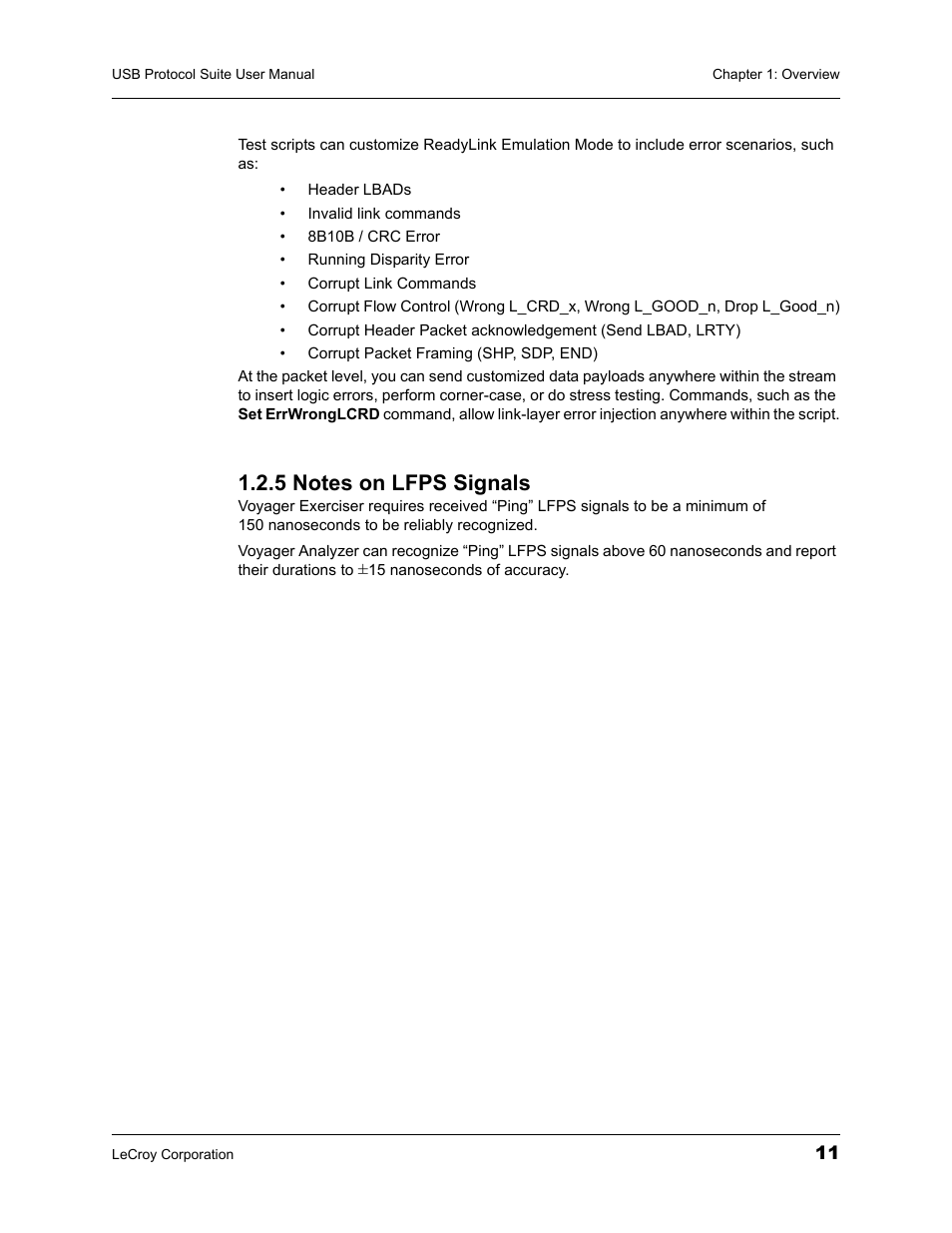 5 notes on lfps signals | Teledyne LeCroy USBTracer_Trainer - Users Manual User Manual | Page 25 / 388