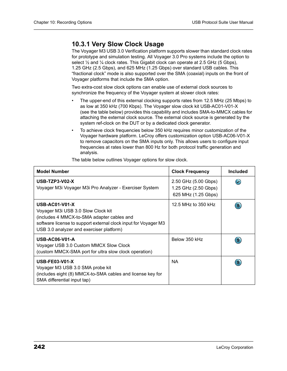 1 very slow clock usage | Teledyne LeCroy USBTracer_Trainer - Users Manual User Manual | Page 256 / 388