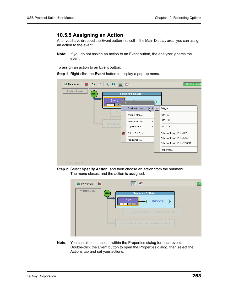 5 assigning an action | Teledyne LeCroy USBTracer_Trainer - Users Manual User Manual | Page 267 / 388