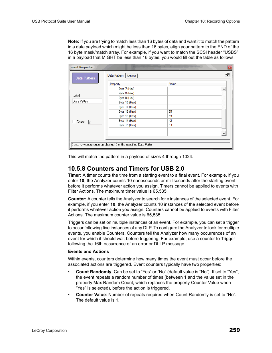 8 counters and timers for usb 2.0 | Teledyne LeCroy USBTracer_Trainer - Users Manual User Manual | Page 273 / 388