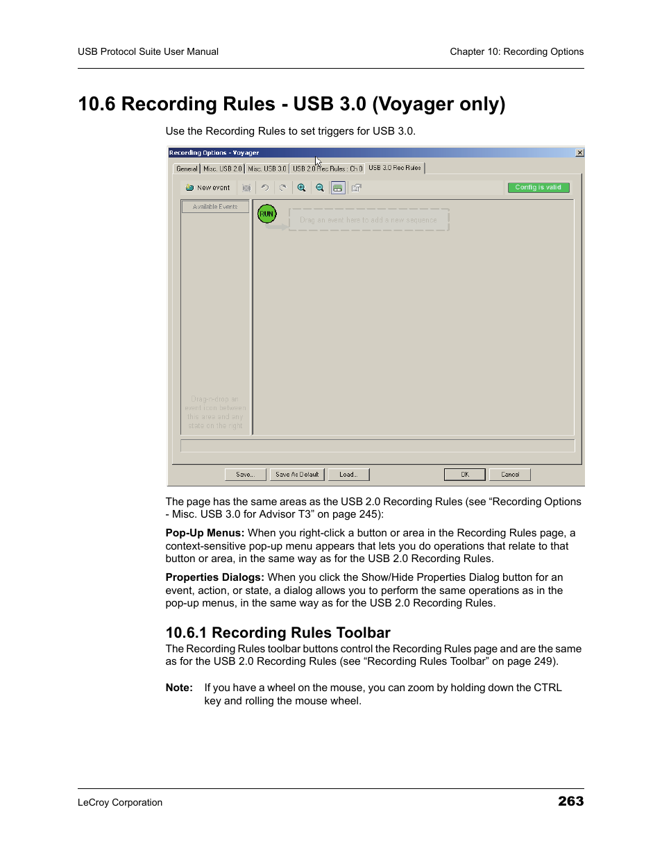 6 recording rules - usb 3.0 (voyager only), 1 recording rules toolbar | Teledyne LeCroy USBTracer_Trainer - Users Manual User Manual | Page 277 / 388