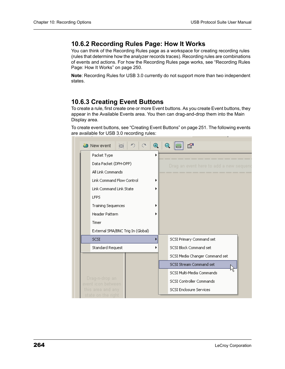 3 creating event buttons, 2 recording rules page: how it works | Teledyne LeCroy USBTracer_Trainer - Users Manual User Manual | Page 278 / 388