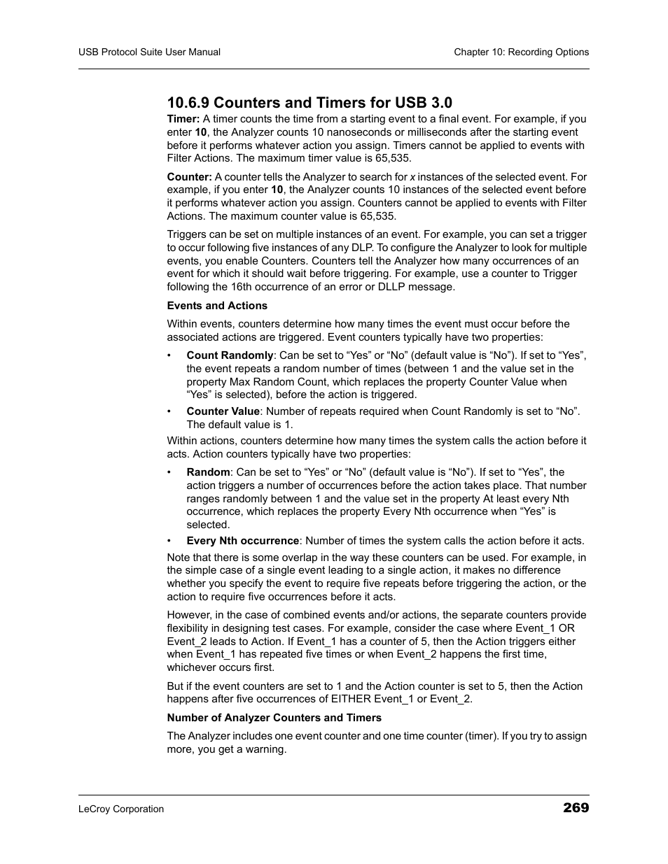 9 counters and timers for usb 3.0 | Teledyne LeCroy USBTracer_Trainer - Users Manual User Manual | Page 283 / 388