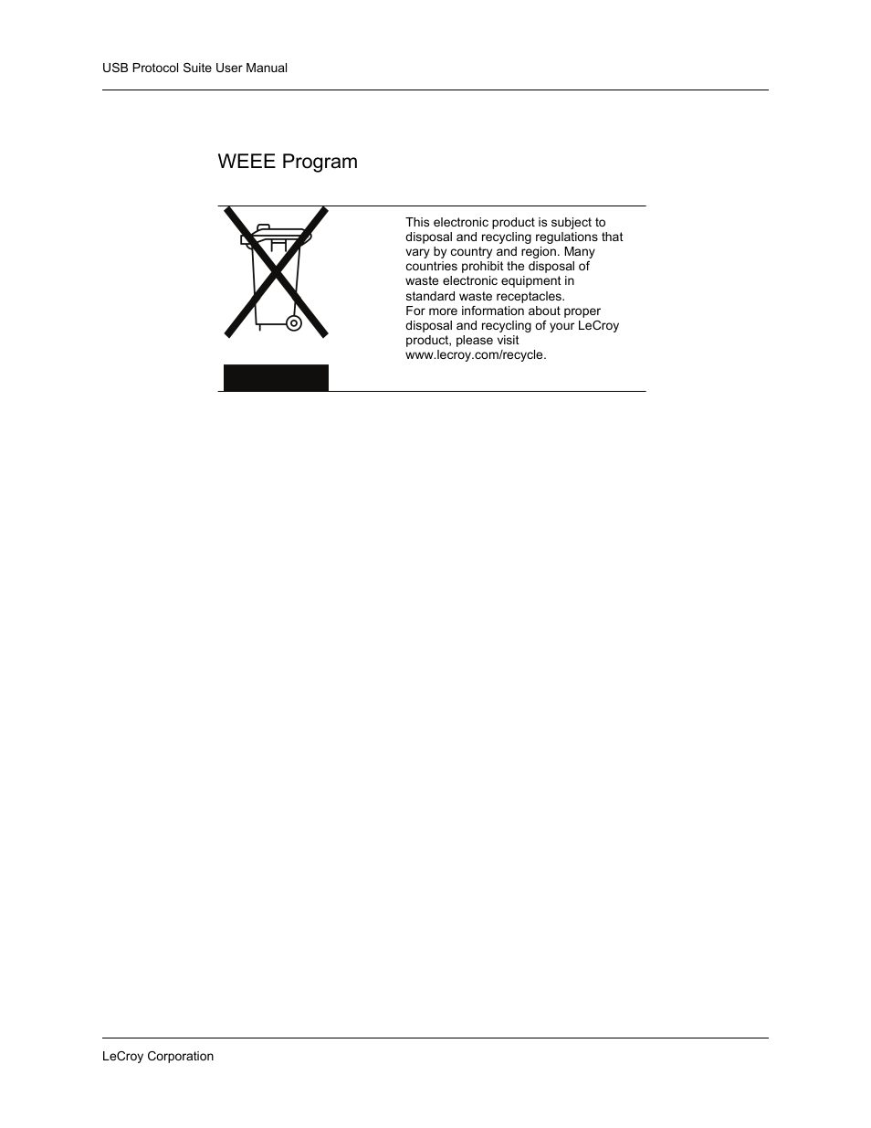 Weee program | Teledyne LeCroy USBTracer_Trainer - Users Manual User Manual | Page 3 / 388