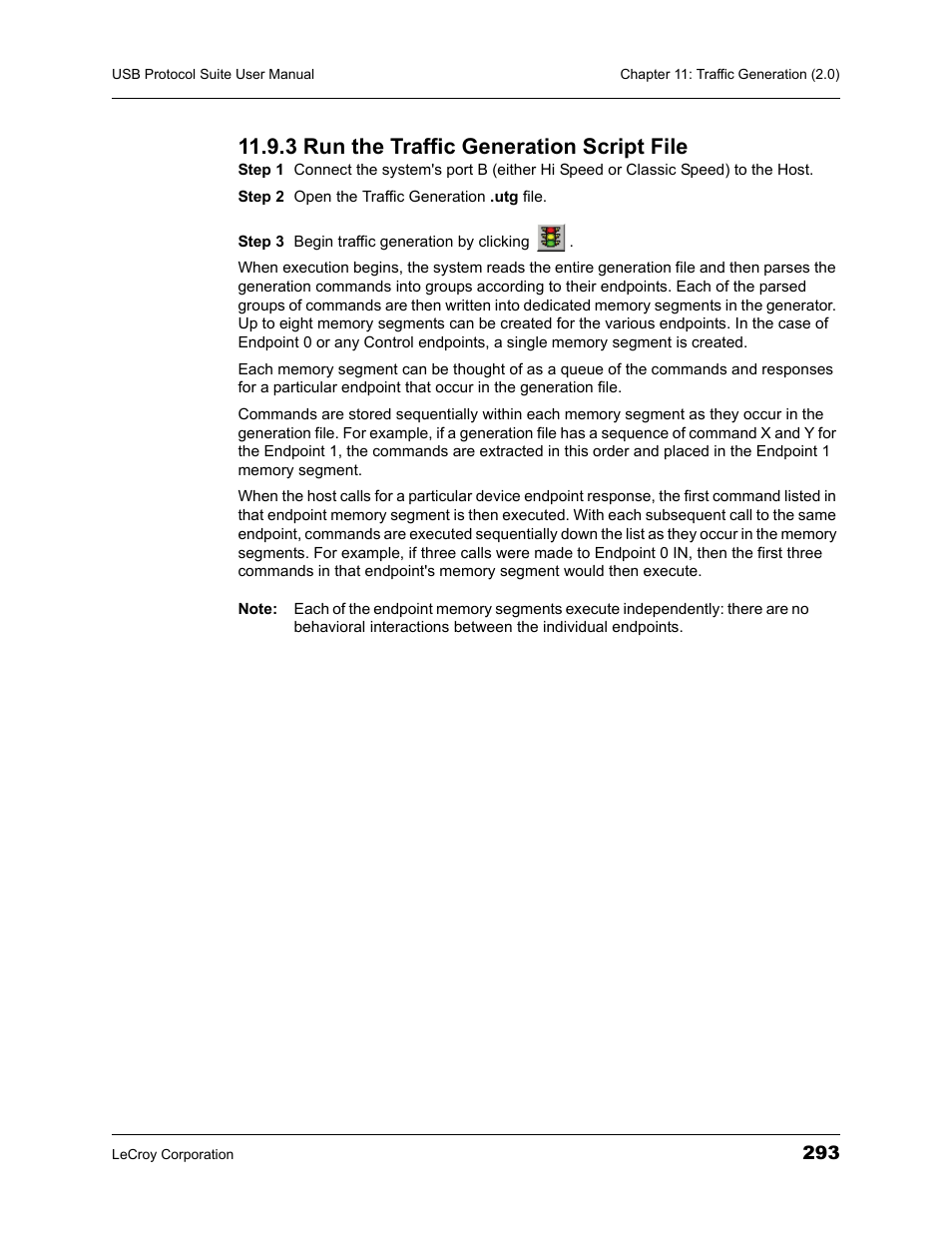 3 run the traffic generation script file | Teledyne LeCroy USBTracer_Trainer - Users Manual User Manual | Page 307 / 388