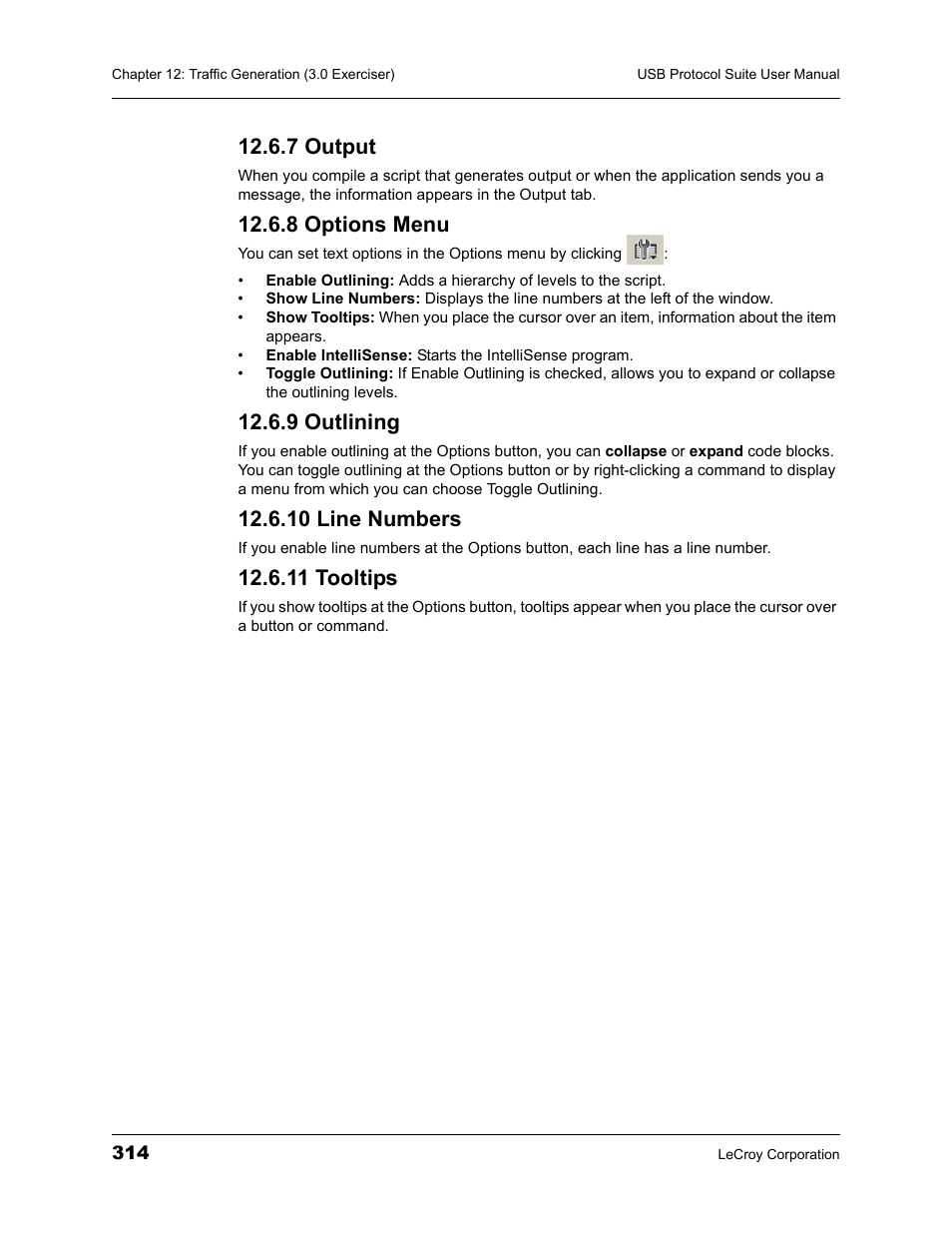 7 output, 8 options menu, 9 outlining | 10 line numbers, 11 tooltips | Teledyne LeCroy USBTracer_Trainer - Users Manual User Manual | Page 328 / 388