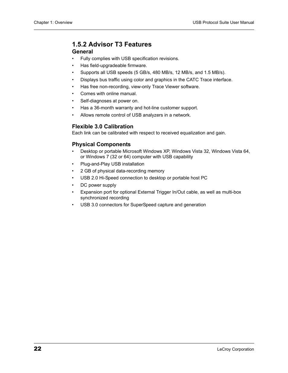 2 advisor t3 features | Teledyne LeCroy USBTracer_Trainer - Users Manual User Manual | Page 36 / 388
