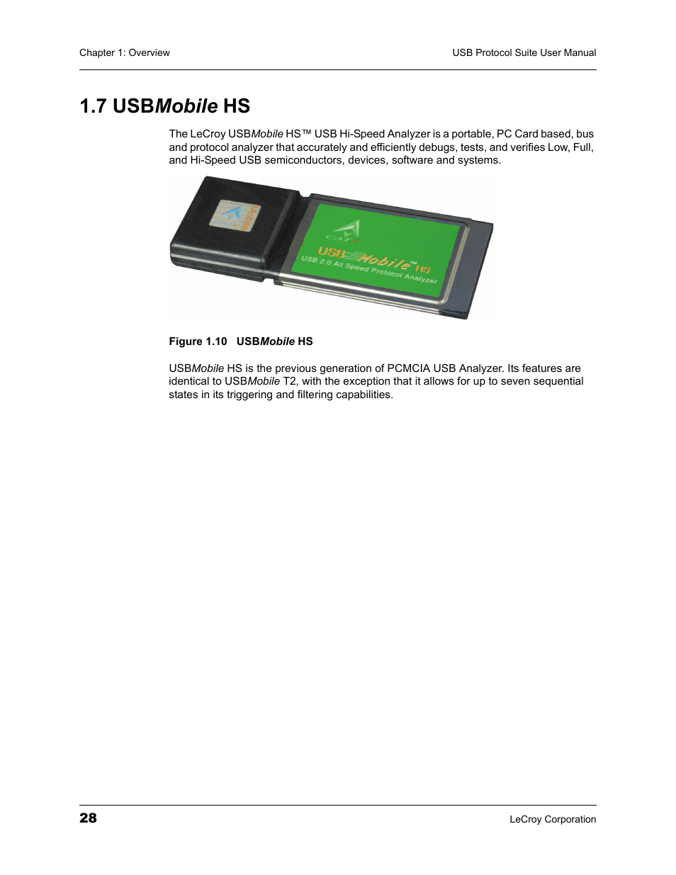 7 usbmobile hs, 7 usb mobile hs | Teledyne LeCroy USBTracer_Trainer - Users Manual User Manual | Page 42 / 388