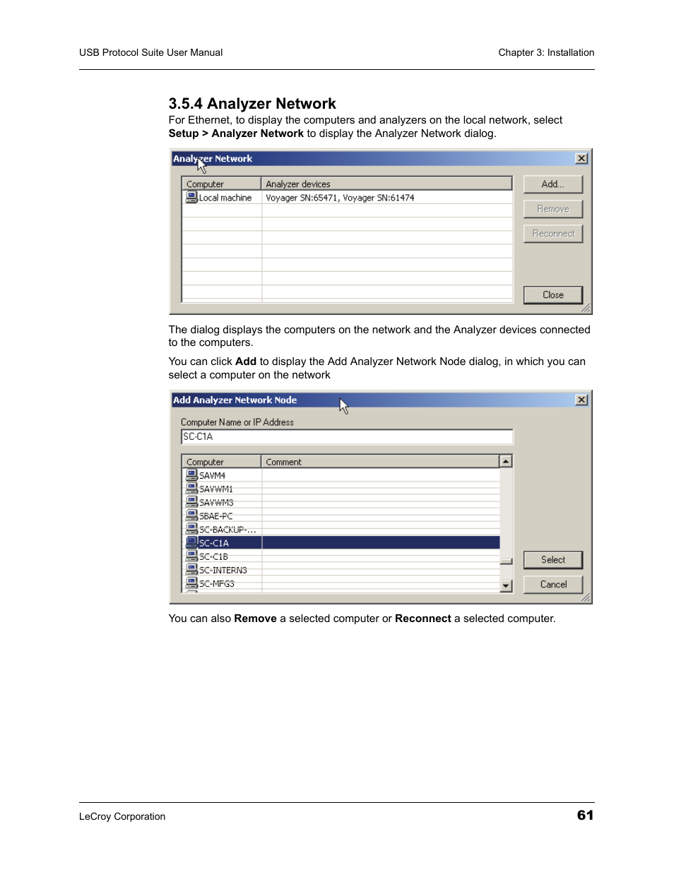 4 analyzer network | Teledyne LeCroy USBTracer_Trainer - Users Manual User Manual | Page 75 / 388