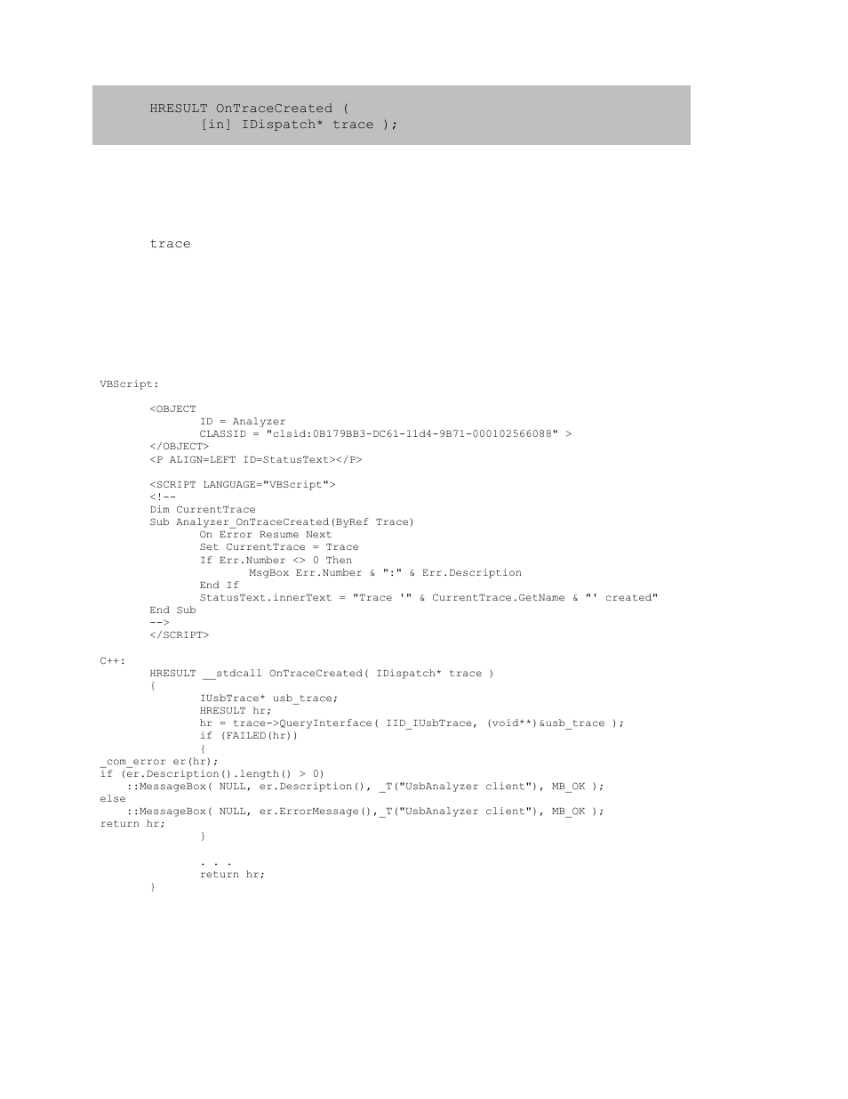 2 _ianalyzerevents::onstatusreport, Ianalyzerevents::onstatusreport | Teledyne LeCroy USB Analyzer Automation Manual User Manual | Page 118 / 144