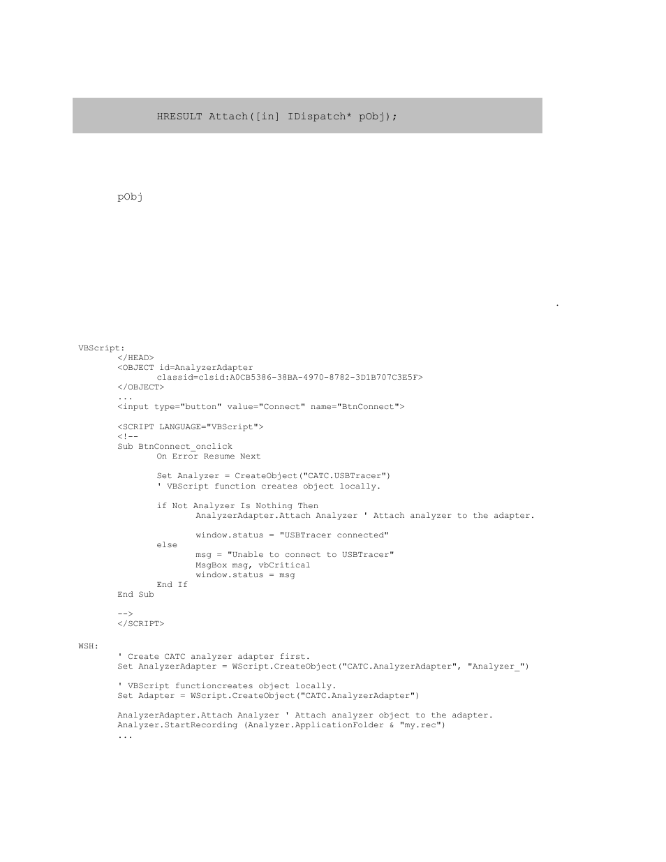 2 ianalyzeradapter::attach, Ianalyzeradapter::attach | Teledyne LeCroy USB Analyzer Automation Manual User Manual | Page 126 / 144