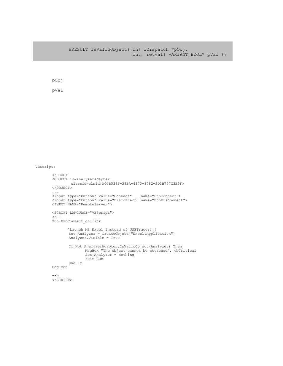 4 ianalyzeradapter::isvalidobject, Ianalyzeradapter::isvalidobject | Teledyne LeCroy USB Analyzer Automation Manual User Manual | Page 129 / 144