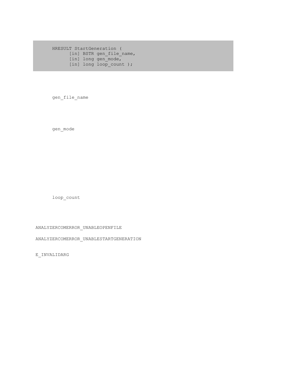 4 ianalyzer::startgeneration, Ianalyzer::startgeneration | Teledyne LeCroy USB Analyzer Automation Manual User Manual | Page 13 / 144