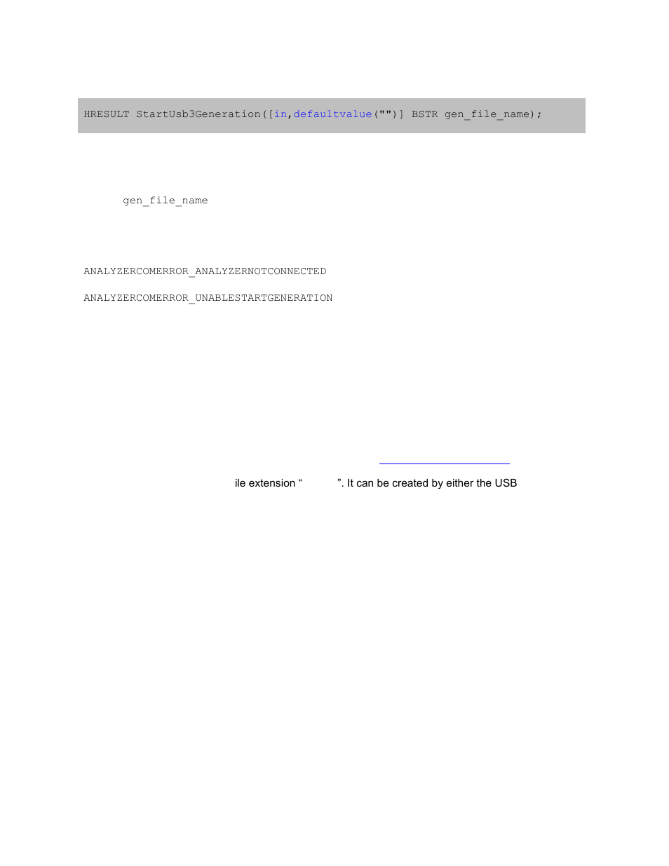 14 iusbanalyzer::startusb3generation, Iusbanalyzer::startusb3generation | Teledyne LeCroy USB Analyzer Automation Manual User Manual | Page 27 / 144