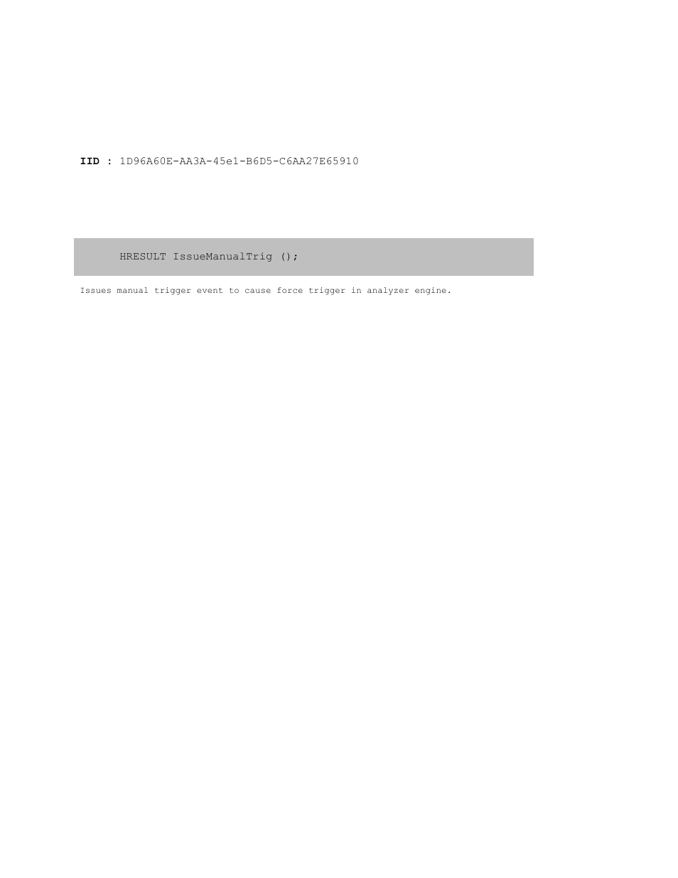 2 iusbanalyzer3 interface, 1 iusbanalyzer3:: issuemanualtrig, Iusbanalyzer3 interface | Iusbanalyzer3:: issuemanualtrig | Teledyne LeCroy USB Analyzer Automation Manual User Manual | Page 36 / 144