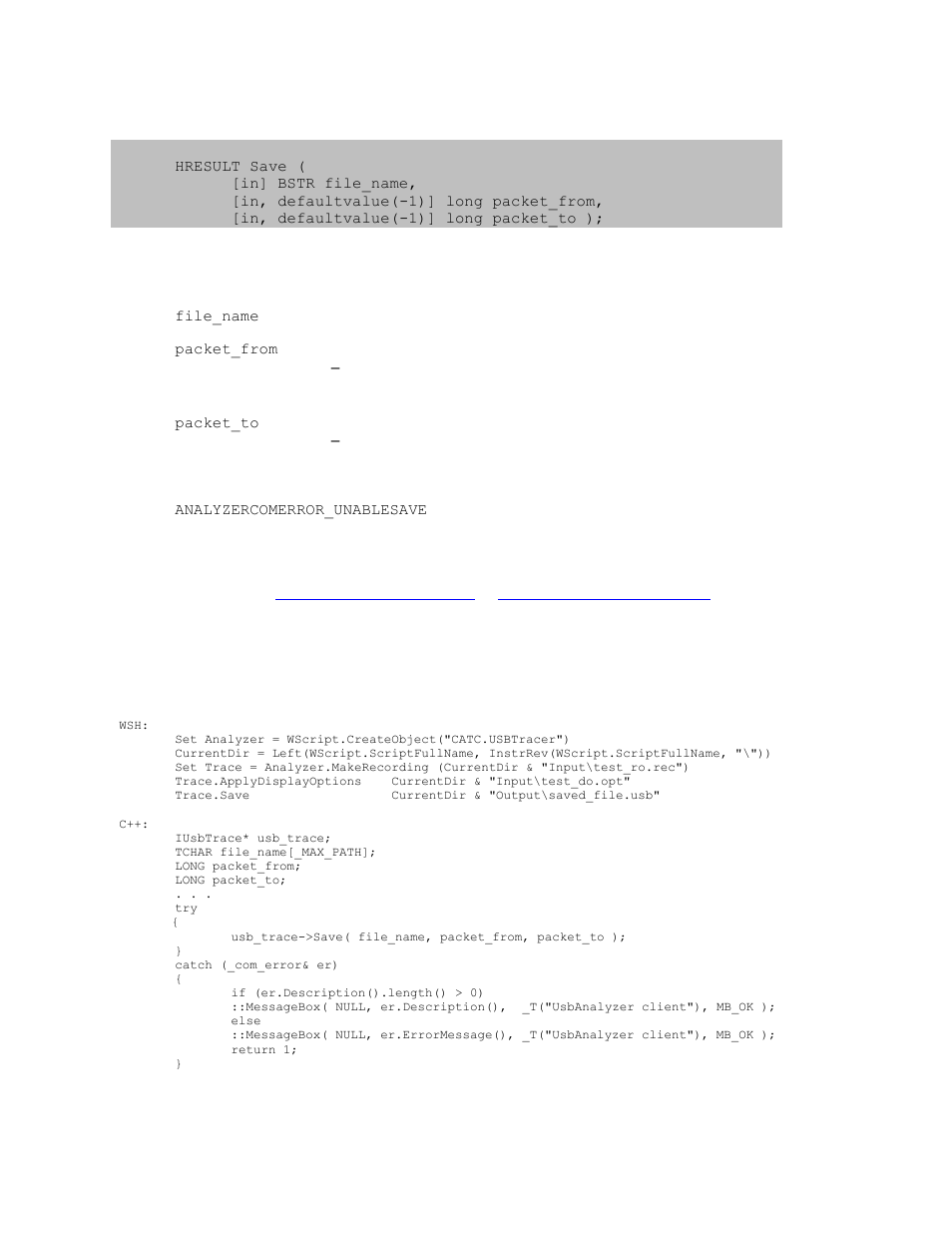 3 itrace::save, Itrace::save | Teledyne LeCroy USB Analyzer Automation Manual User Manual | Page 45 / 144