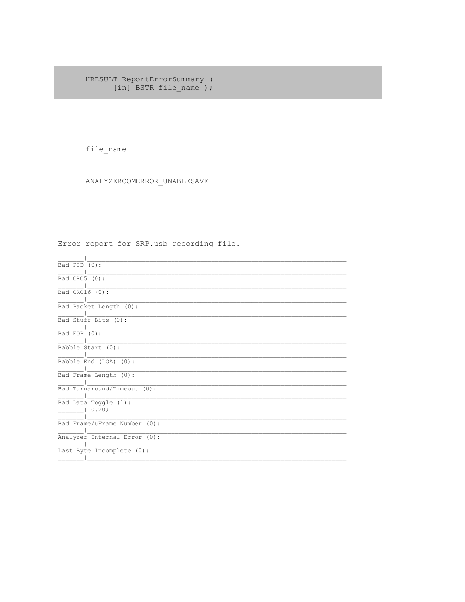 7 itrace::reporterrorsummary, Itrace::reporterrorsummary | Teledyne LeCroy USB Analyzer Automation Manual User Manual | Page 51 / 144