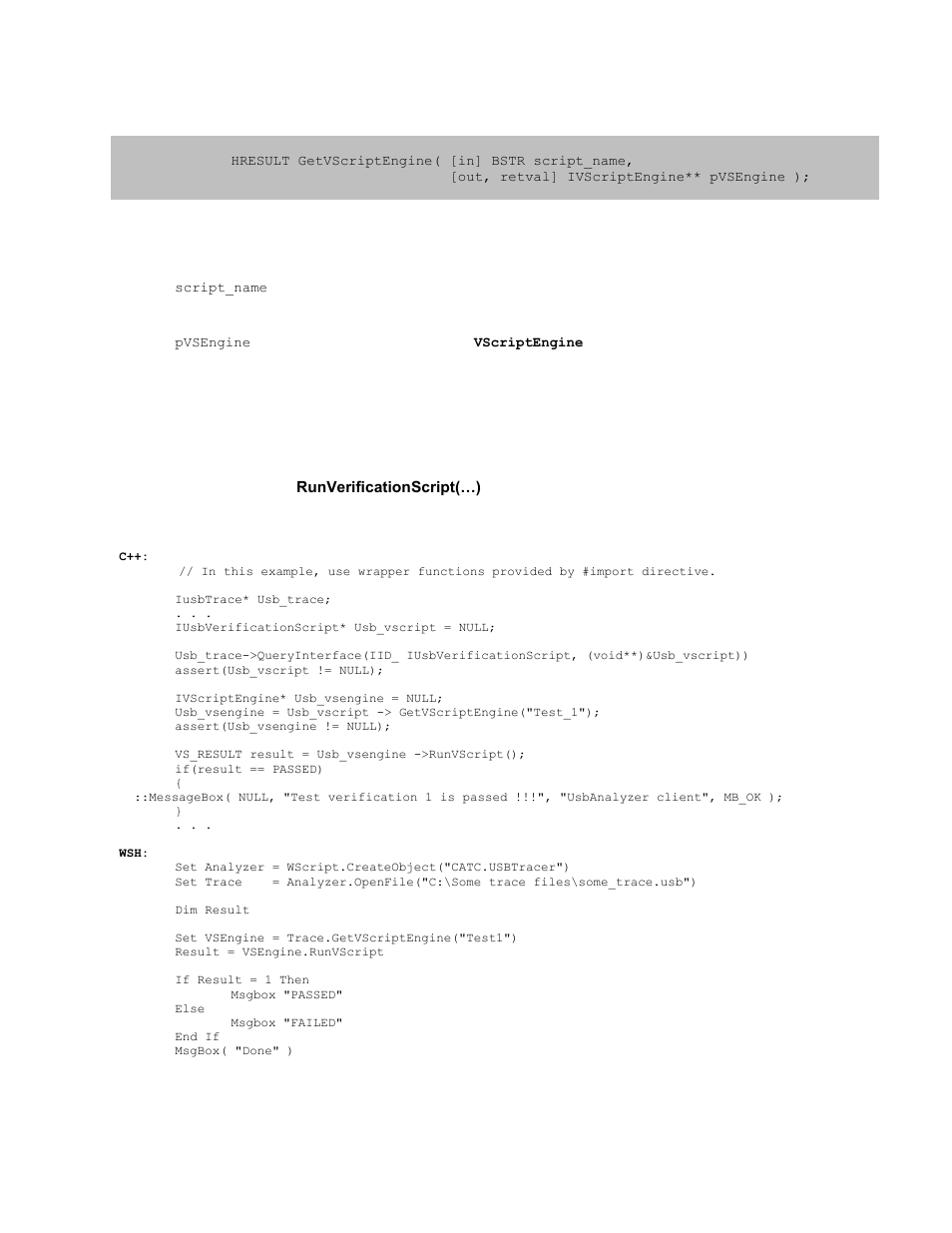 2 iusbverificationscript::getvscriptengine, Iusbverificationscript::getvscriptengine | Teledyne LeCroy USB Analyzer Automation Manual User Manual | Page 73 / 144