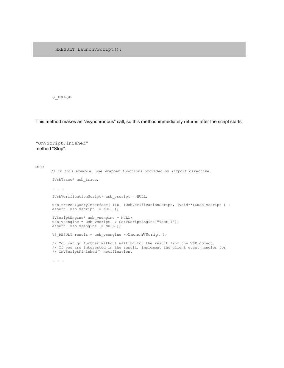 5 ivscriptengine::launchvscript, Ivscriptengine::launchvscript | Teledyne LeCroy USB Analyzer Automation Manual User Manual | Page 87 / 144