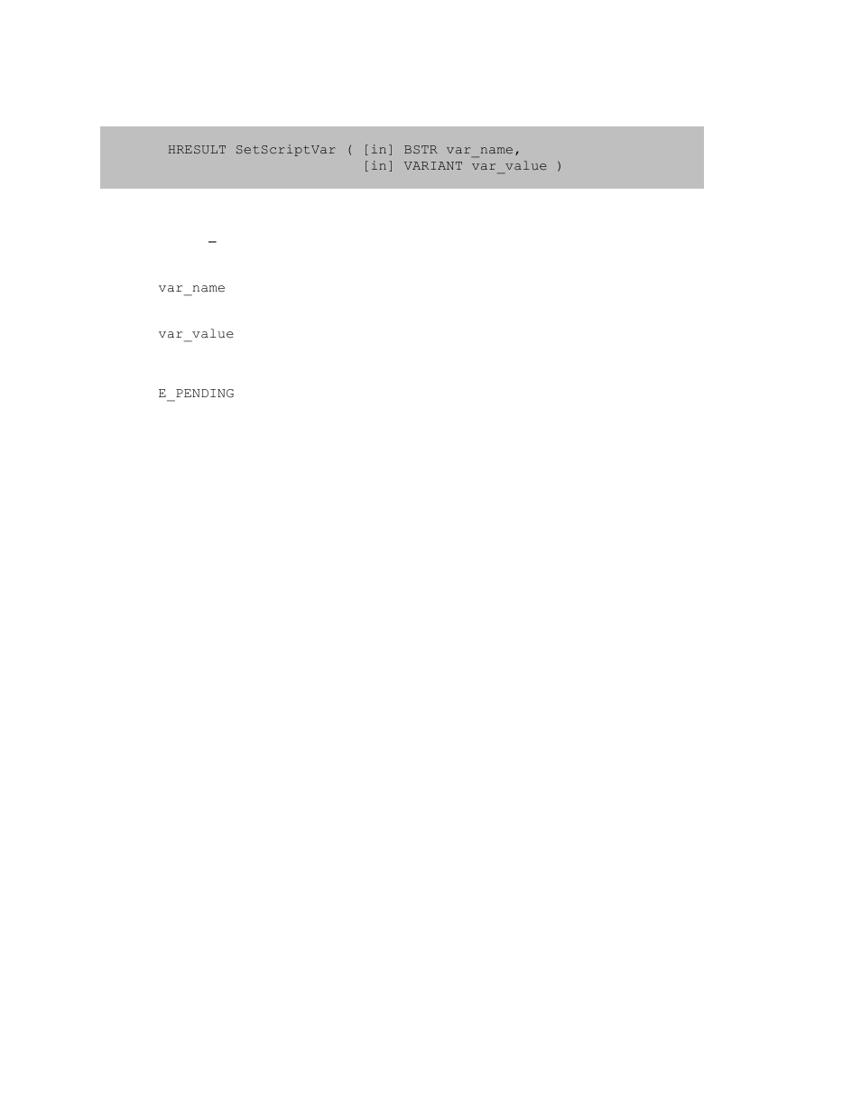 8 ivscriptengine::setscriptvar, Ivscriptengine::setscriptvar | Teledyne LeCroy USB Analyzer Automation Manual User Manual | Page 91 / 144