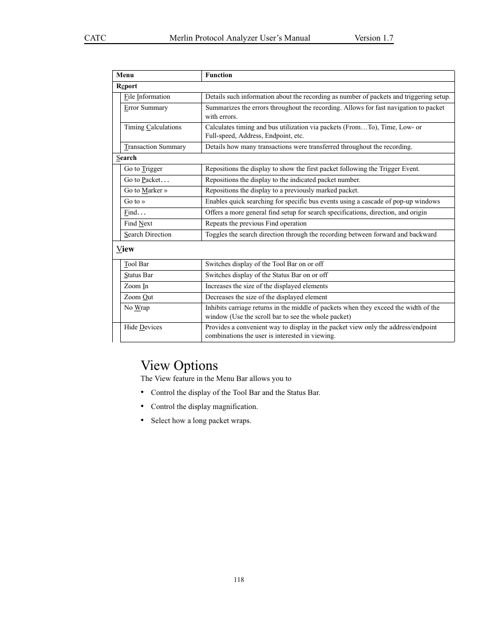 View options | Teledyne LeCroy USB Chief - Users Manual User Manual | Page 126 / 133