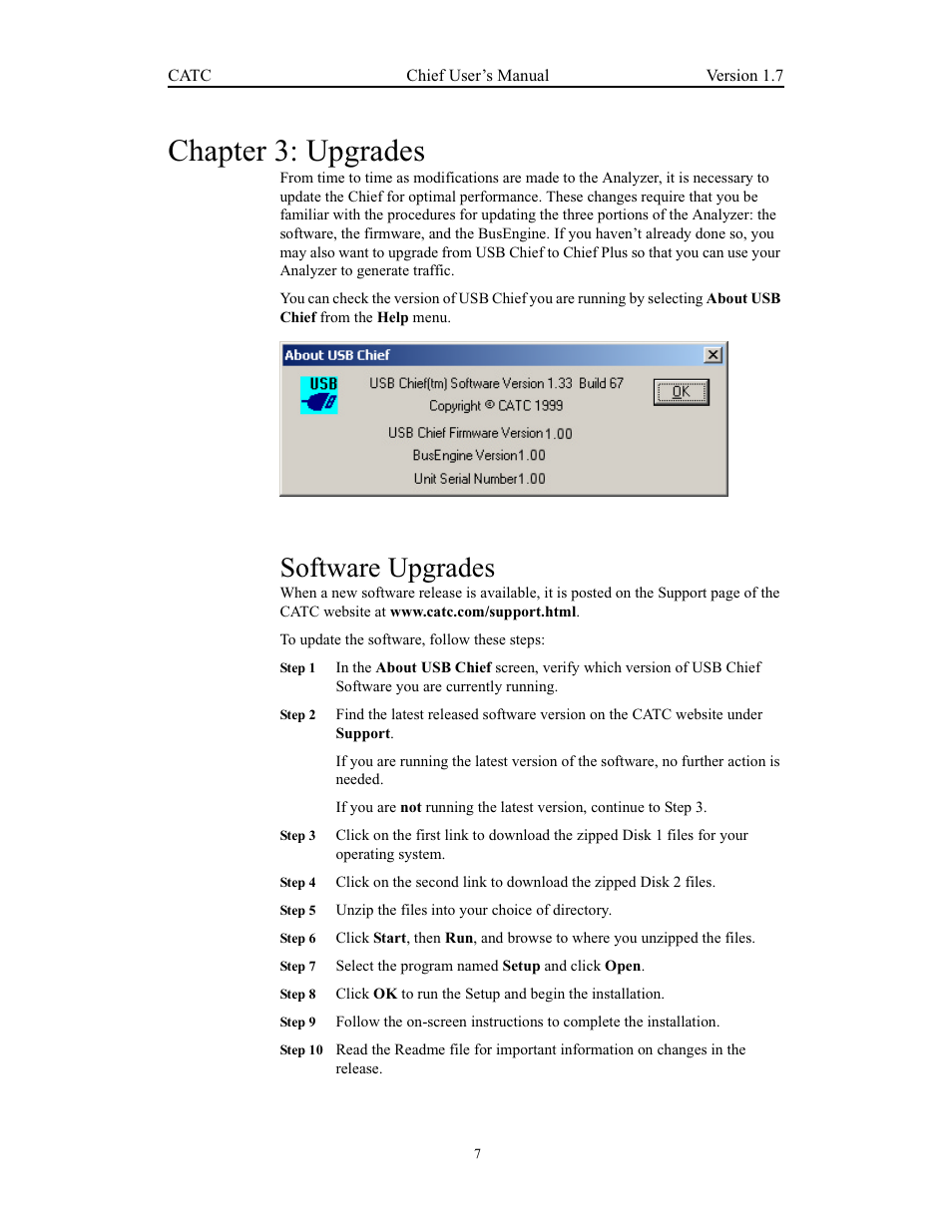 Chapter 3: upgrades, Software upgrades | Teledyne LeCroy USB Chief - Users Manual User Manual | Page 15 / 133