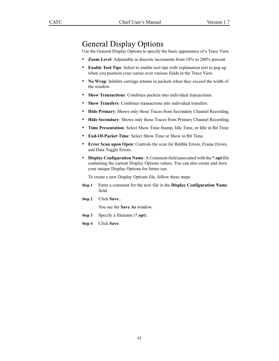 General display options | Teledyne LeCroy USB Chief - Users Manual User Manual | Page 50 / 133