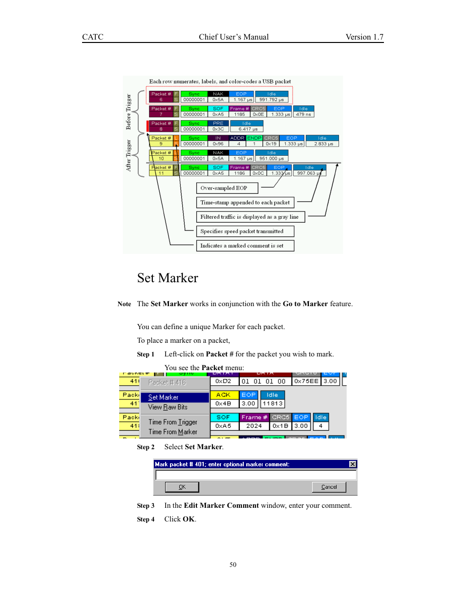 Set marker | Teledyne LeCroy USB Chief - Users Manual User Manual | Page 58 / 133