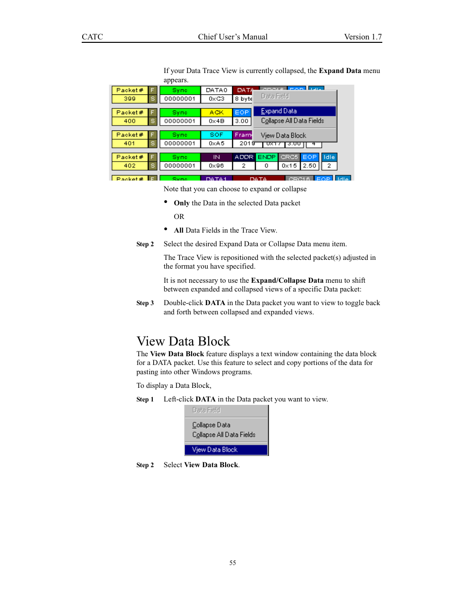 View data block | Teledyne LeCroy USB Chief - Users Manual User Manual | Page 63 / 133