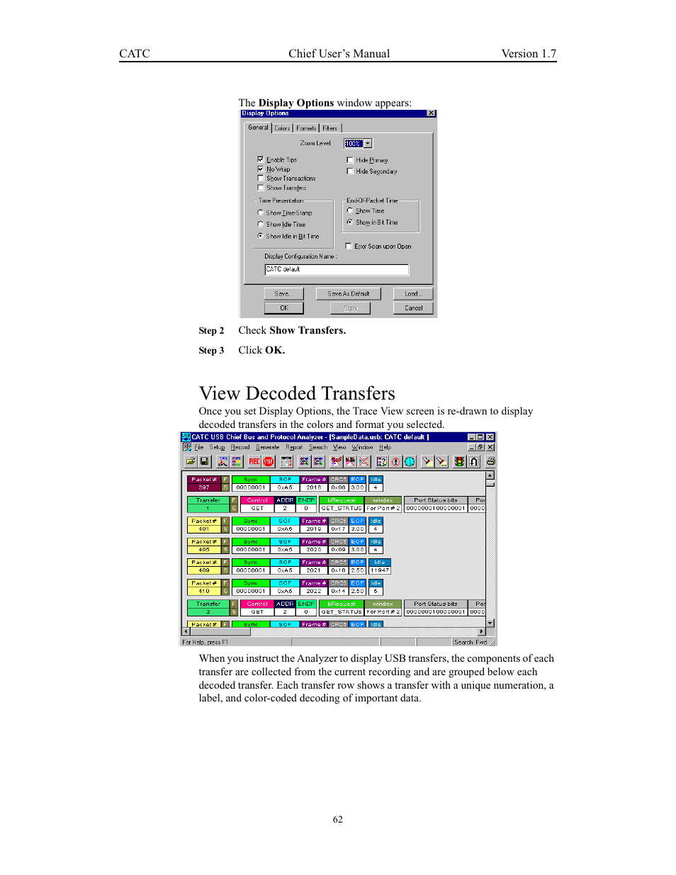 View decoded transfers | Teledyne LeCroy USB Chief - Users Manual User Manual | Page 70 / 133