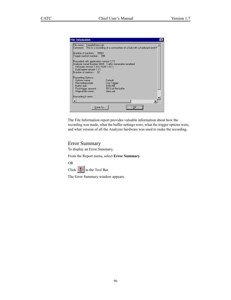 Error summary | Teledyne LeCroy USB Chief - Users Manual User Manual | Page 98 / 133