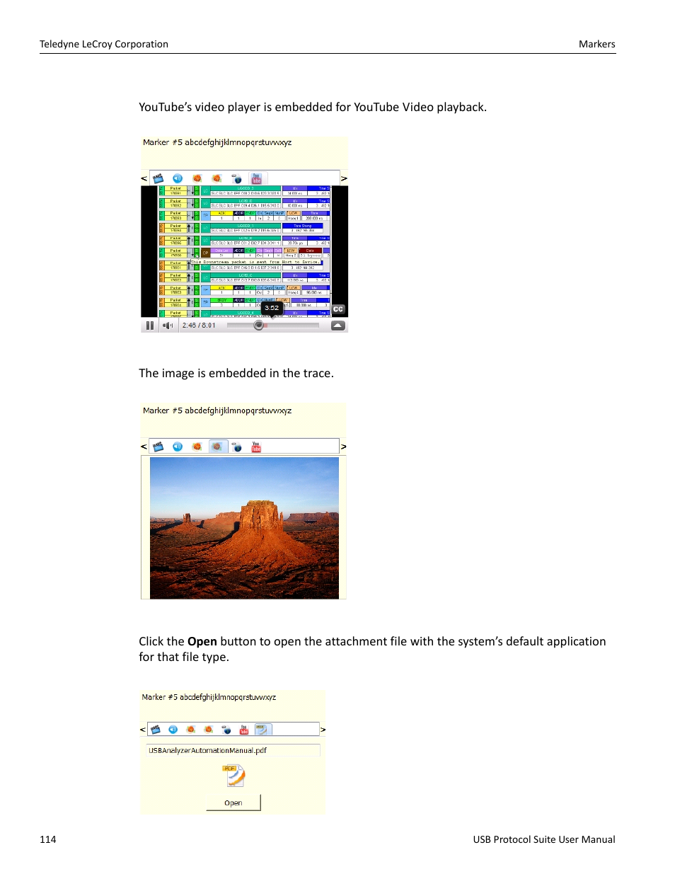 Youtube video, Images, Other attachments | Teledyne LeCroy USB Protocol Suite User Manual (Voyager_Advisor T3_Mercury) User Manual | Page 114 / 414