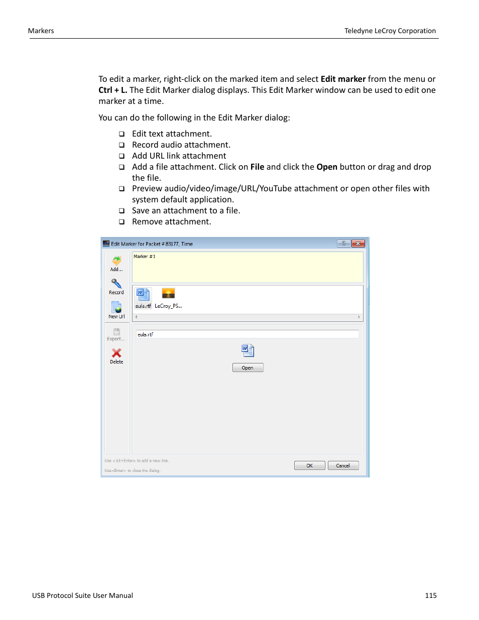 10 edit marker | Teledyne LeCroy USB Protocol Suite User Manual (Voyager_Advisor T3_Mercury) User Manual | Page 115 / 414