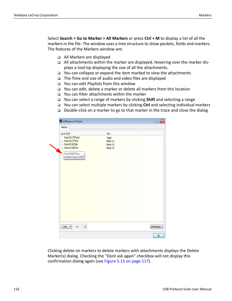 11 all markers window | Teledyne LeCroy USB Protocol Suite User Manual (Voyager_Advisor T3_Mercury) User Manual | Page 116 / 414