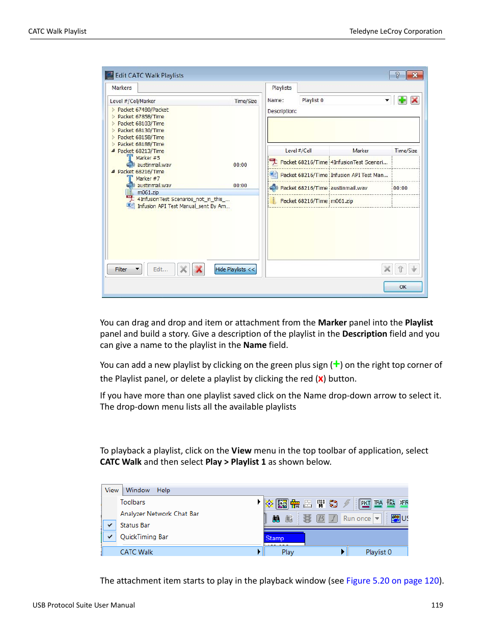 2 playback window | Teledyne LeCroy USB Protocol Suite User Manual (Voyager_Advisor T3_Mercury) User Manual | Page 119 / 414