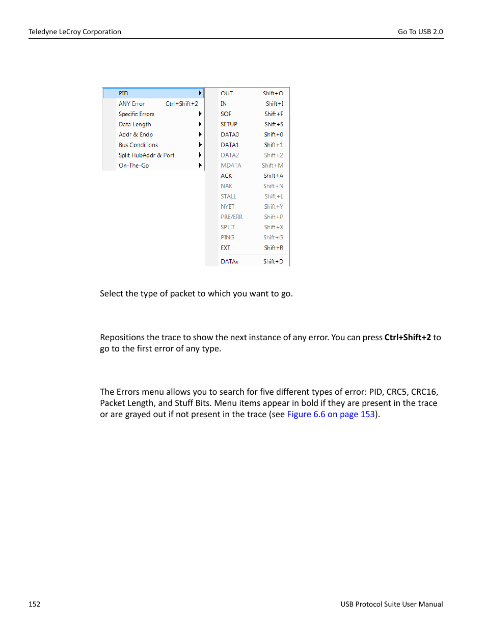 1 packet ids (pids), 2 any error, 3 errors | Teledyne LeCroy USB Protocol Suite User Manual (Voyager_Advisor T3_Mercury) User Manual | Page 152 / 414