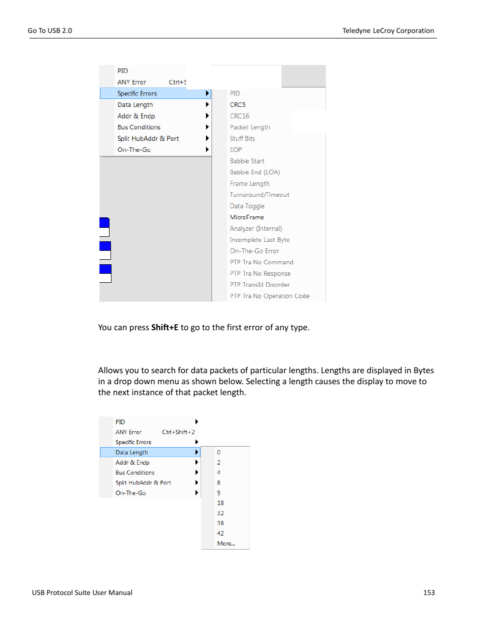 4 data length | Teledyne LeCroy USB Protocol Suite User Manual (Voyager_Advisor T3_Mercury) User Manual | Page 153 / 414