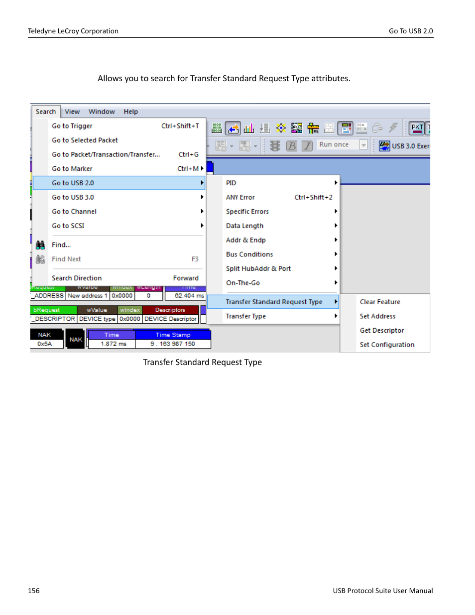 9 transfer standard request type | Teledyne LeCroy USB Protocol Suite User Manual (Voyager_Advisor T3_Mercury) User Manual | Page 156 / 414