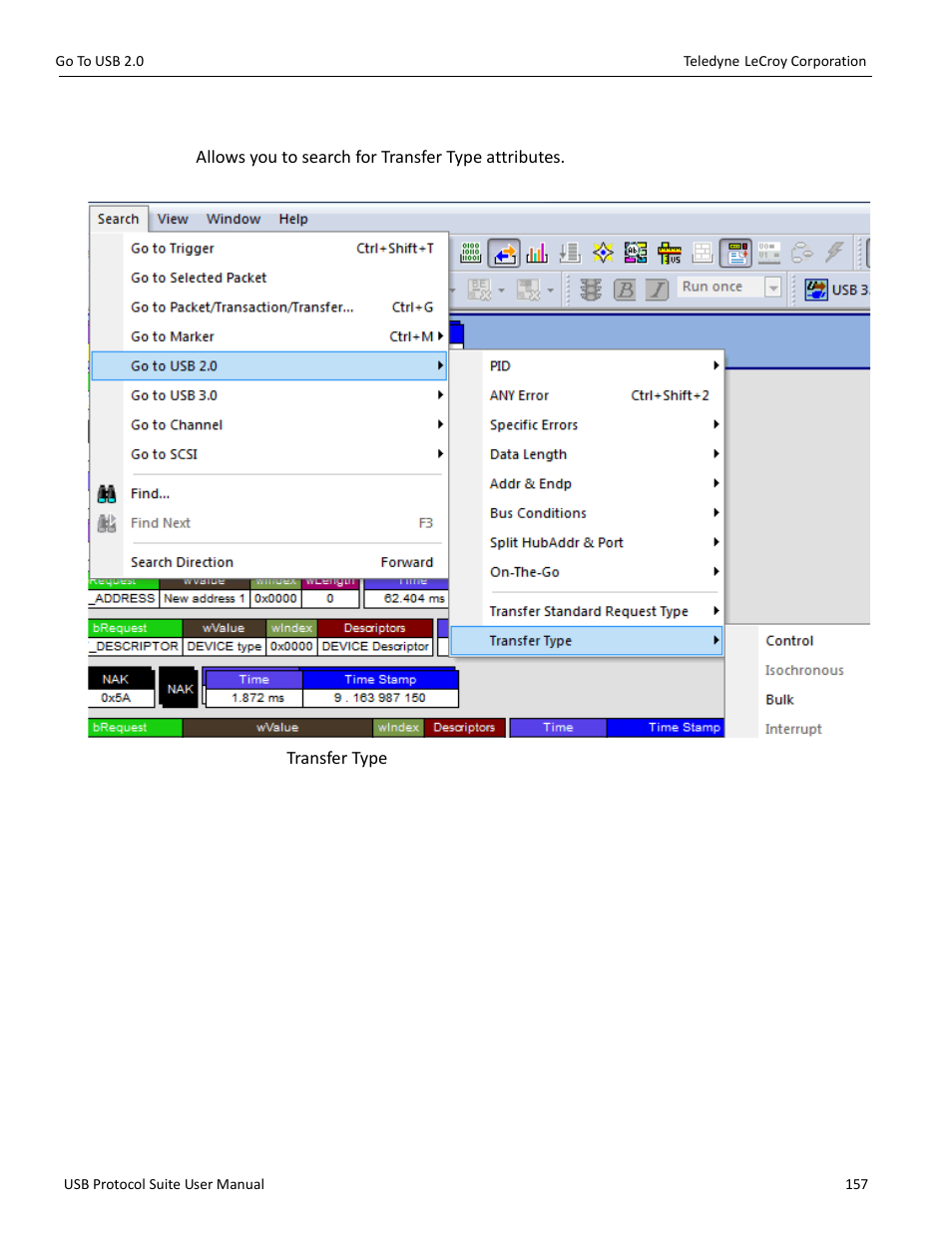 10 transfer type | Teledyne LeCroy USB Protocol Suite User Manual (Voyager_Advisor T3_Mercury) User Manual | Page 157 / 414