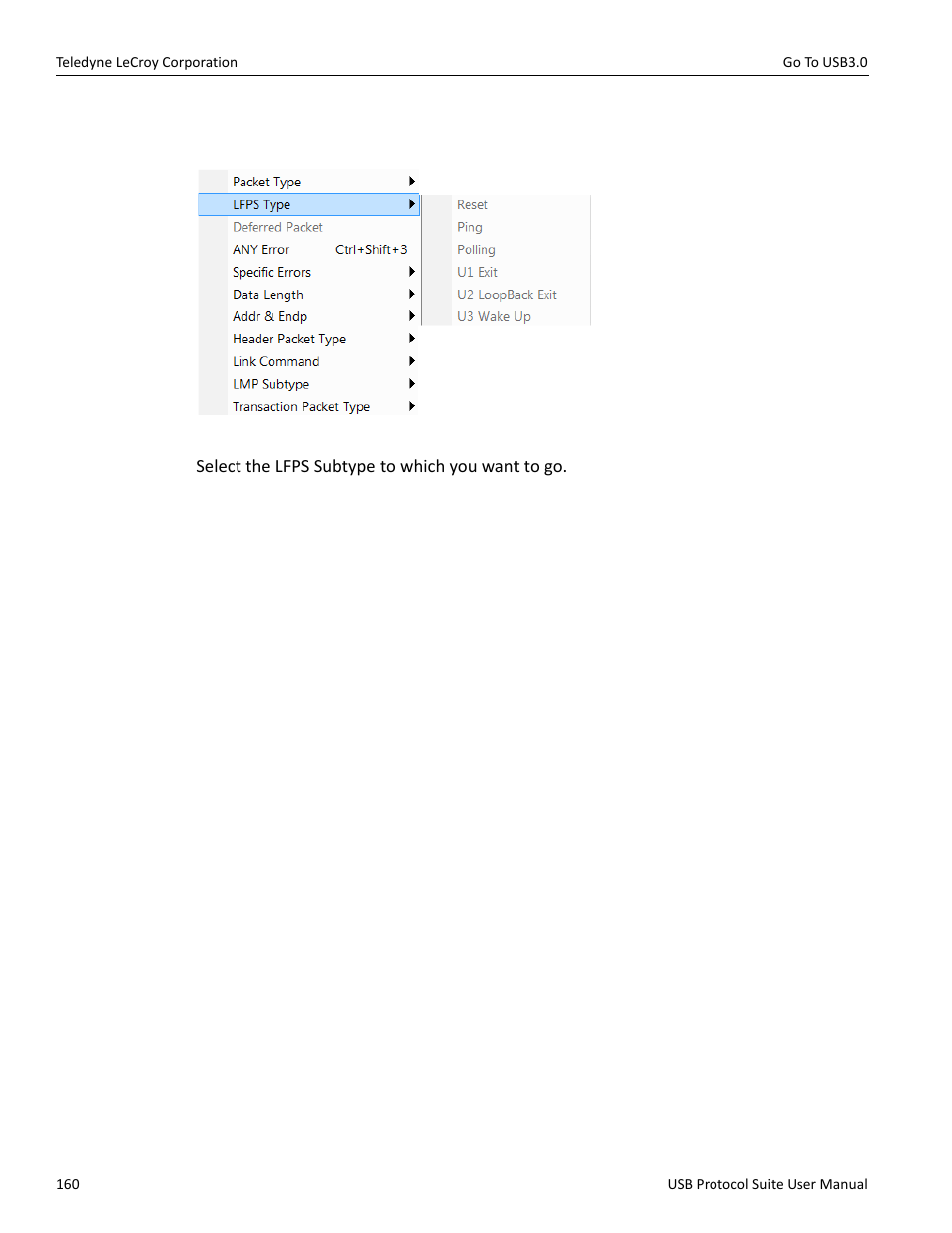 2 lfps type | Teledyne LeCroy USB Protocol Suite User Manual (Voyager_Advisor T3_Mercury) User Manual | Page 160 / 414