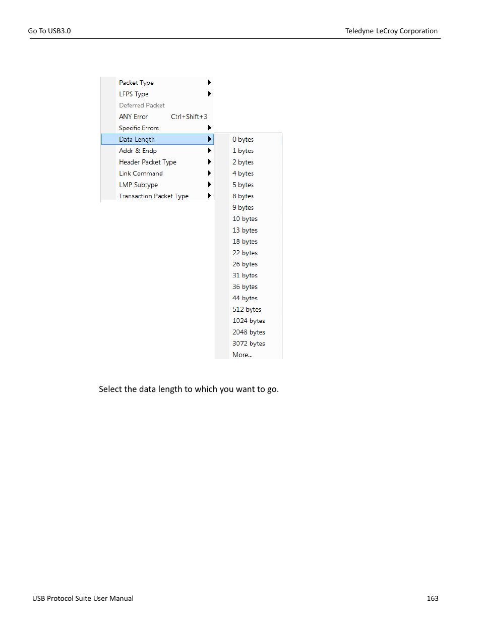 6 data length | Teledyne LeCroy USB Protocol Suite User Manual (Voyager_Advisor T3_Mercury) User Manual | Page 163 / 414