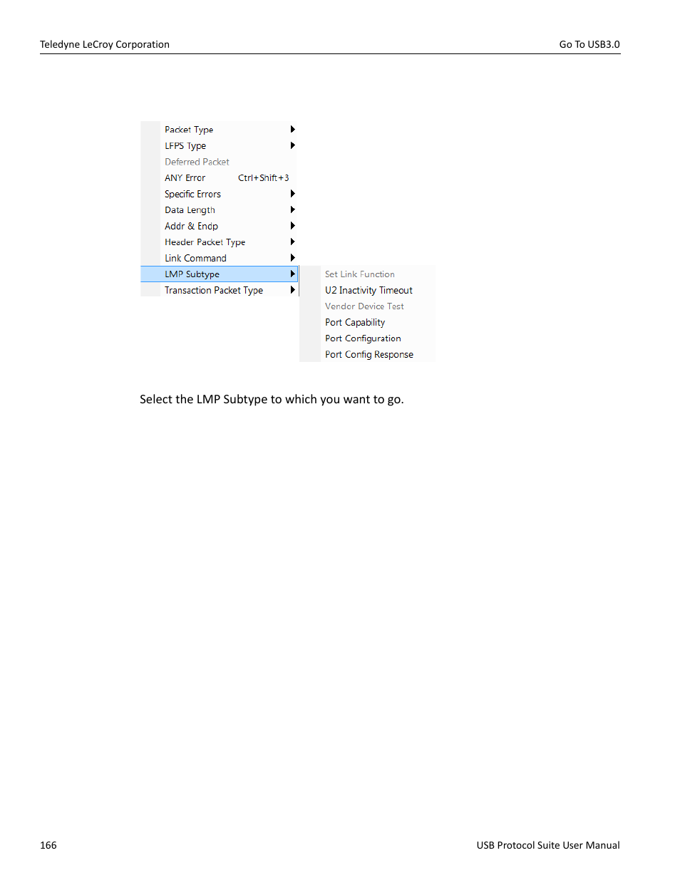 10 lmp subtype | Teledyne LeCroy USB Protocol Suite User Manual (Voyager_Advisor T3_Mercury) User Manual | Page 166 / 414